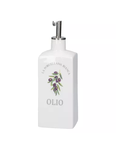 Conserva Oliera Deco Porcellana 250 Ml  - P0126250OD  - La Porcellana Bianca  - Olio, Aceto, Sale e Pepe