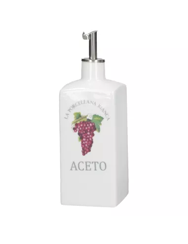 Conserva Acetiera Deco Porcellana 250 Ml  - P0126250AD  - La Porcellana Bianca  - Olio, Aceto, Sale e Pepe