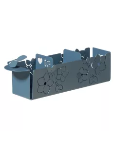 Porta Bustine Di Tè Floreale Fior Di Loto Azzurro  - 0VA3337C160  - Arti e Mestieri  - Caraffa, Teiere e Bollitori