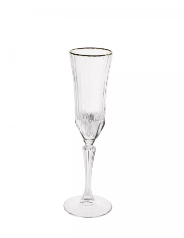 Set 6 Flute Oh My Gold In Crystal Glass  - 53598  - Brandani  - Bicchieri e Calici