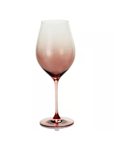 Babilonia Set 6 Calice Vino Rosso H.25.5 Cl.66 Trasparente Dec.rosso Mattone Sfumato Parison