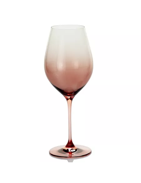 Babilonia Set 6 Calice Vino Rosso H.25.5 Cl.66 Trasparente Dec.rosso Mattone Sfumato Parison