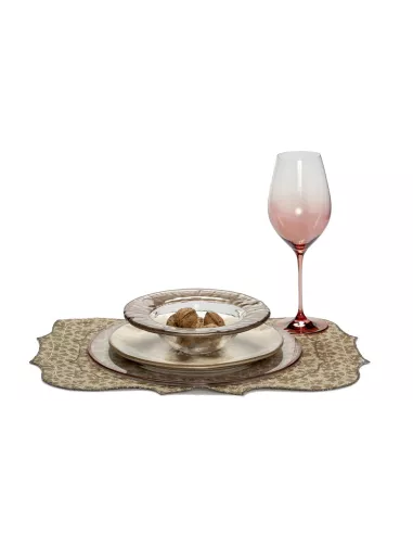 Babilonia Set 6 Calice Vino Rosso H.25.5 Cl.66 Trasparente Dec.rosso Mattone Sfumato Parison