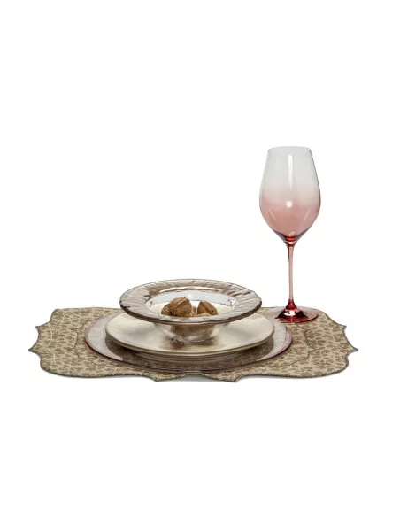 Babilonia Set 6 Calice Vino Rosso H.25.5 Cl.66 Trasparente Dec.rosso Mattone Sfumato Parison