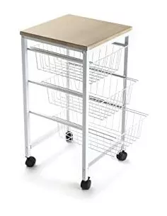 Wadiga Carrello Da Cucina Su Ruote In Legno E Metallo