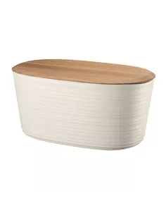 Tierra - Cassetta Pane Con Coperchio E Tagliere In Bambù Colore Bianco Latte