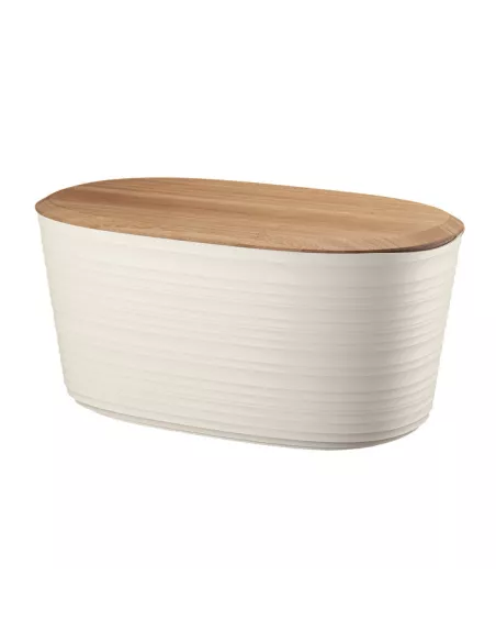 Tierra - Cassetta Pane Con Coperchio E Tagliere In Bambù Colore Bianco Latte