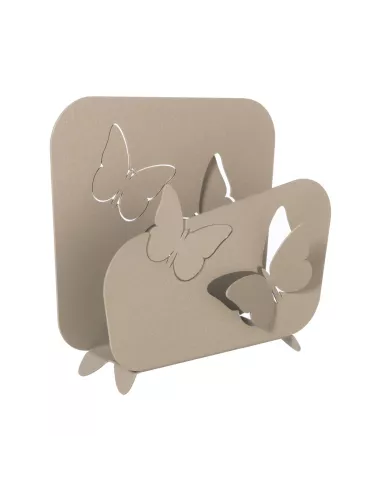 Porta Tovaglioli Alto Con Farfalle Butterfly Beige