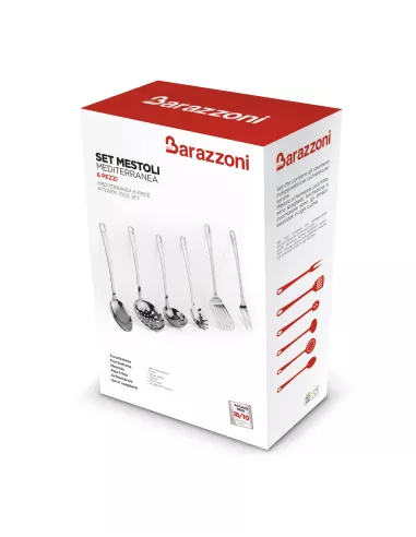 Set 6 Mestoli In Acciaio Inox 18/10 Linea Mediterranea Barazzoni