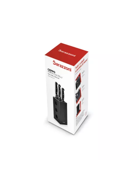 Ceppo Porta Coltelli Nero In Legno