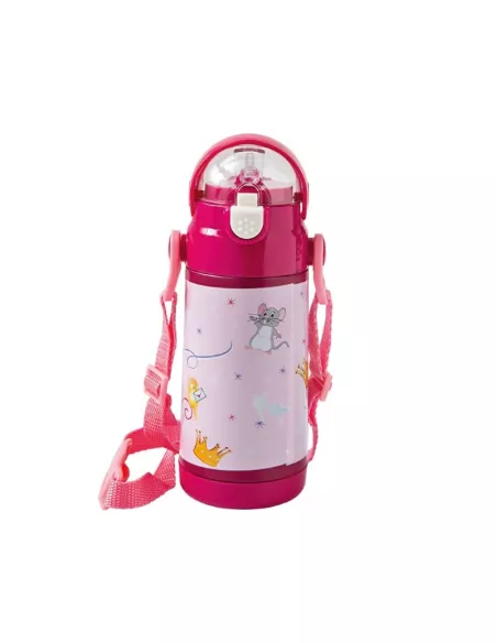 Bottiglia Termica Baby 350ml Inox/abs C/cannnuccia Silicone Decori Assortiti