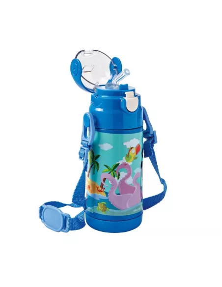 Bottiglia Termica Baby 350ml Inox/abs C/cannnuccia Silicone Decori Assortiti