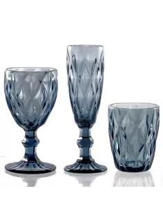 Set 6 Bicchieri Acqua Blue Diamond In Vetro 2
