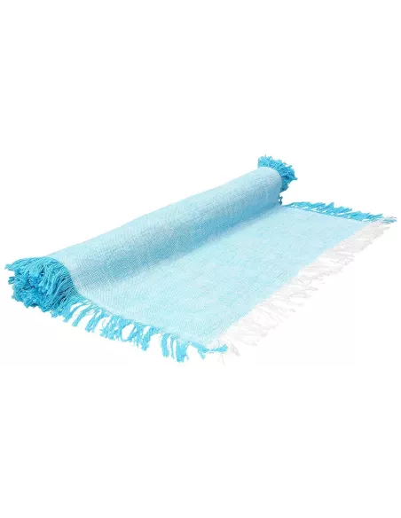 Runner 40 X 150 Cm Cotone Naturale Turchese