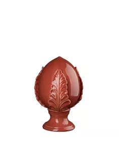 Pumo Corallo Decorazione H.18 Dipinto A Mano Porcellana