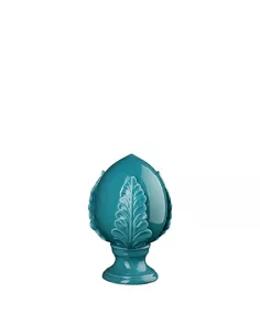 Pumo Turchese Decorazione H.14 Dipinto A Mano Porcellana